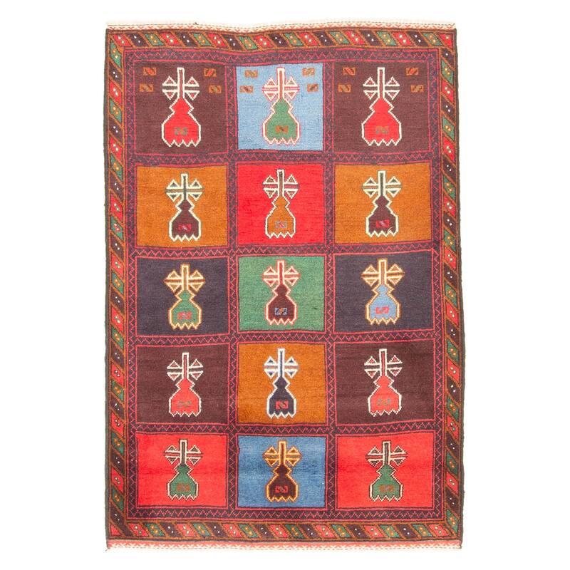 ECARPETGALLERY Hand-knotted Teimani Dark Navy Wool Rug - 2'11 x 4'6