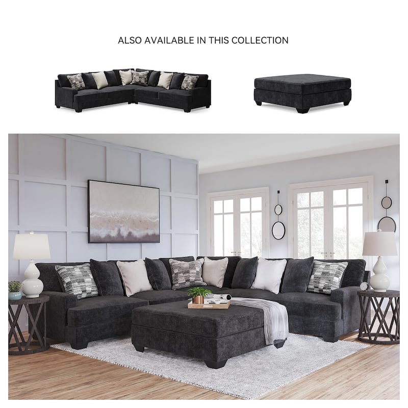 Signature Design by Ashley Lavernett Charcoal 3-Piece Sectional - 131"W x 131"D x 40"H