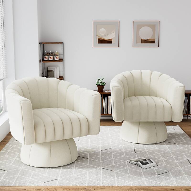 Ouyessir Oversized Modern Upholstered Barrel Chairs