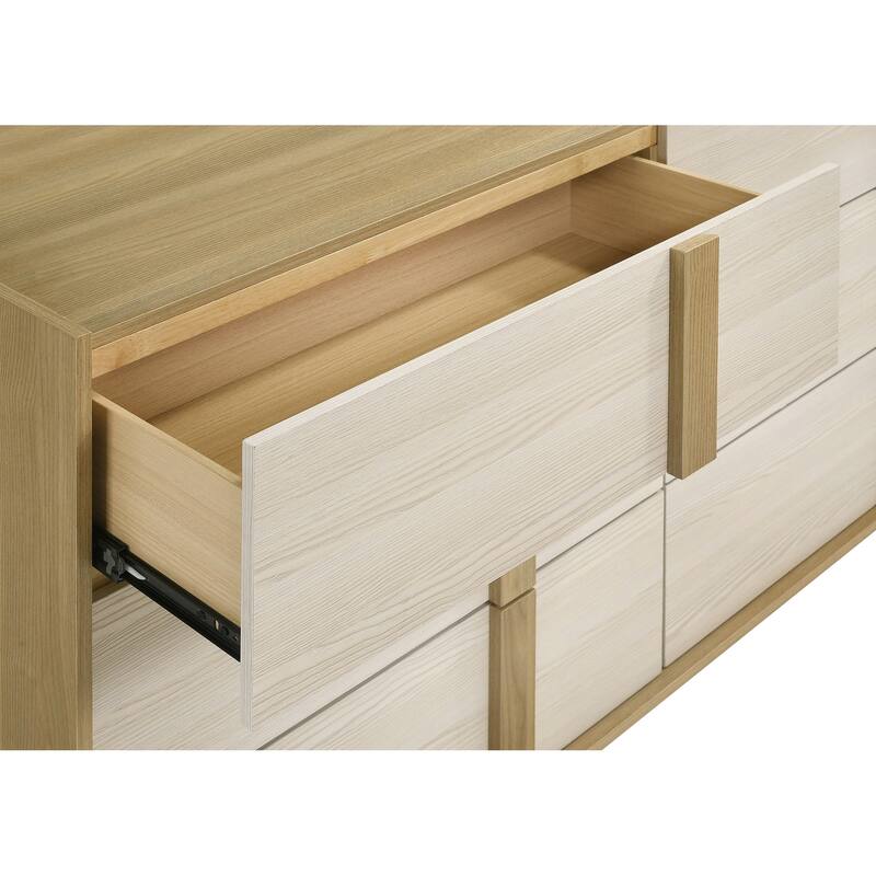 Hyland 6-drawer Dresser with Mirror Natural