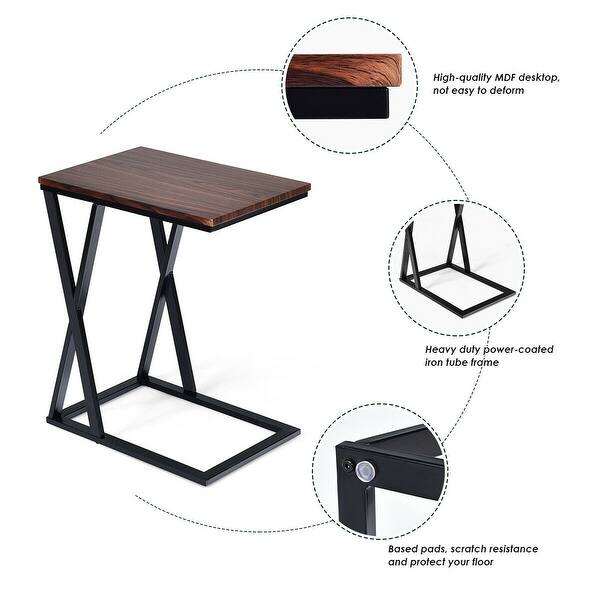 Shop Gymax Set Of 2 Snack Table Sofa Side End Table Coffee Tray