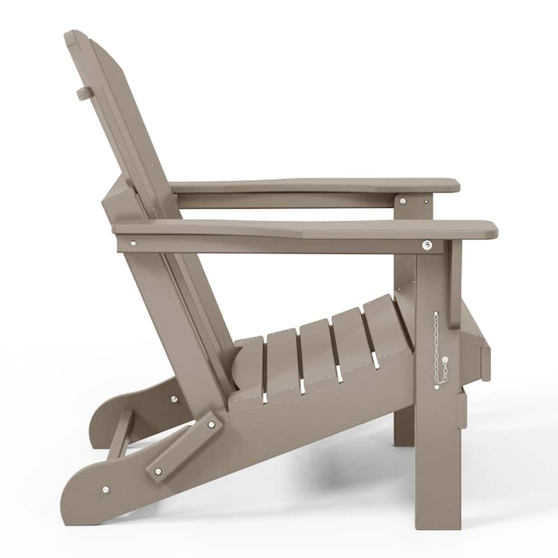 Polytrends Laguna Weather Resistant Outdoor Patio Folding Adirondack Chairs (Set of 4)