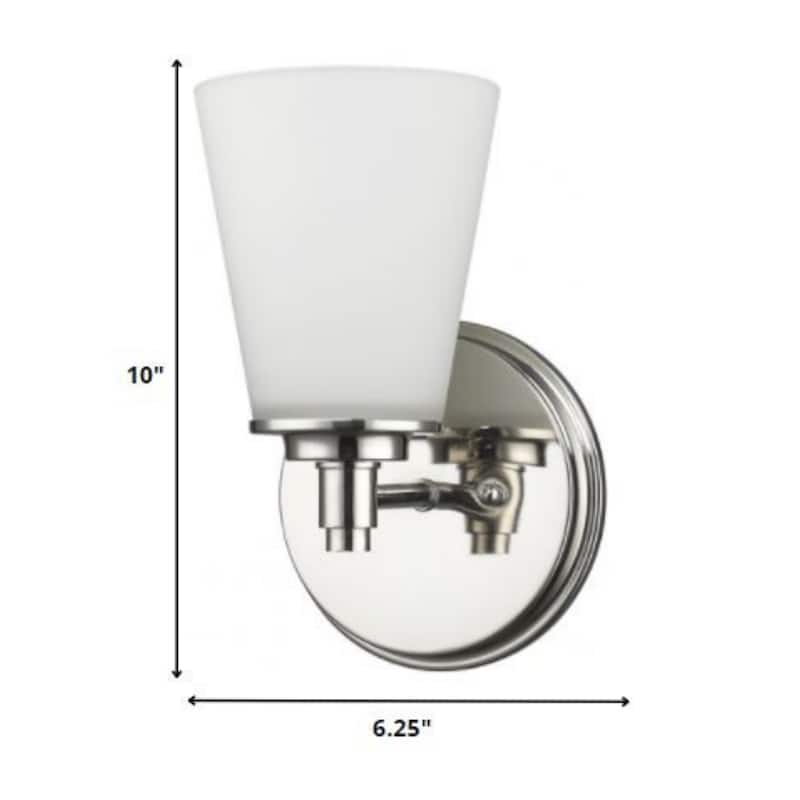 Wall Sconce with Frosted Glass Shade for Bedroom and Living Room - 6.50” x 6.25” x 10”
