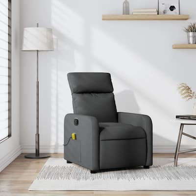 vidaXL Massage Recliner Chair Dark Grey - 35.2 x 26.0 x 37.6