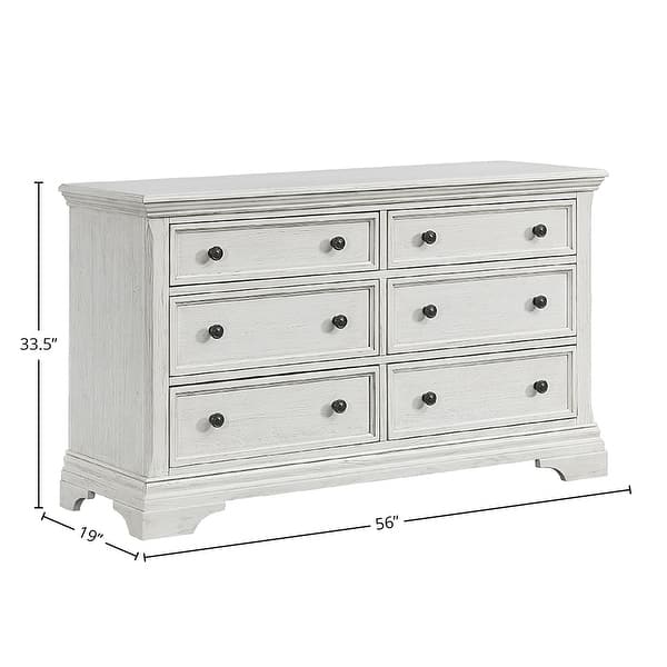 dimension image slide 1 of 2, Olivia 6-Drawer Dresser