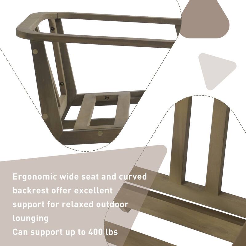 2 Set Patio Teak Wood Outdoor Chair and Side Table Set with Cushions