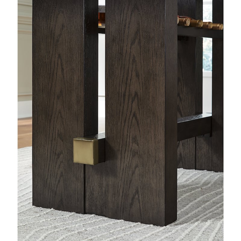 Signature Design by Ashley Burkhaus Dark Brown Rectangular Dining Counter Table - 66"W x 42"D x 36"H