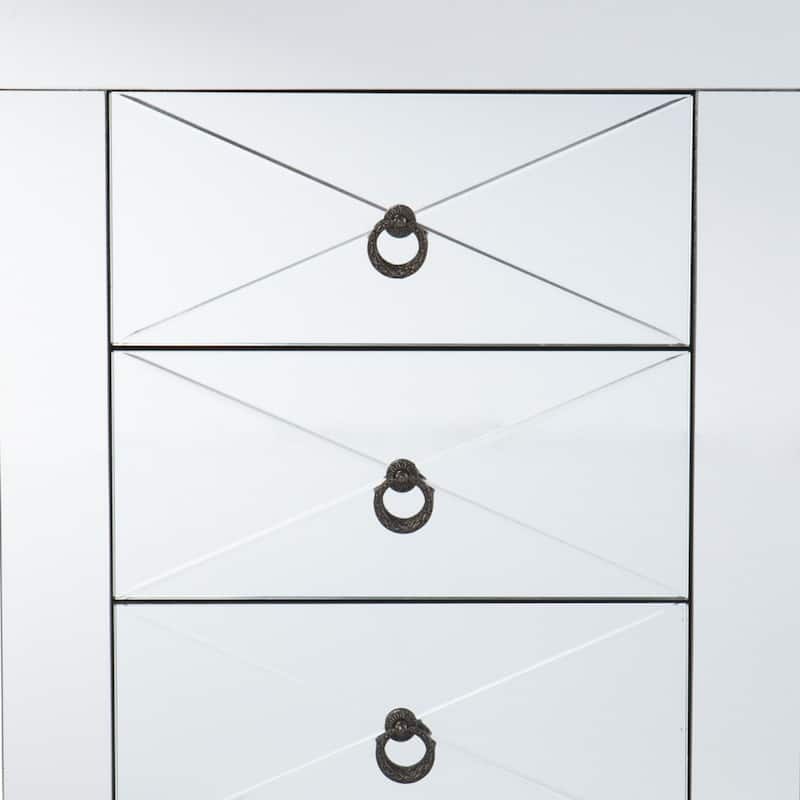 26 Inch Silver End Table with 3 Drawers for Storage and Modern Design - 14.50” x 20.25” x 26.25”