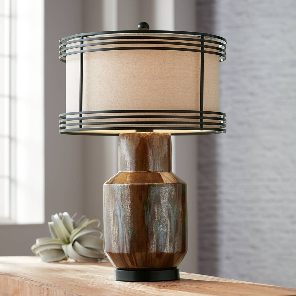 Rustic copper table lamps on sale