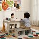 preview thumbnail 1 of 6, Little Artist Monet Play Art Table Kids Furniture - White/Gray - 47"L x 29"W x 22"H