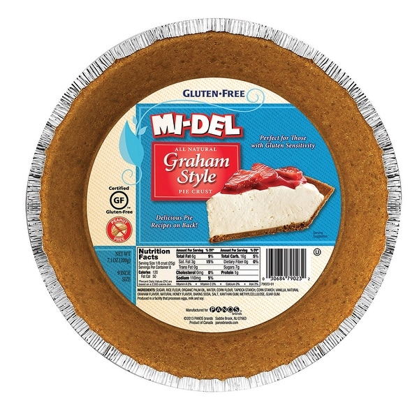 Midel Gluten Free Graham Style Pie Crust - Case of 12 - 7.1 oz.