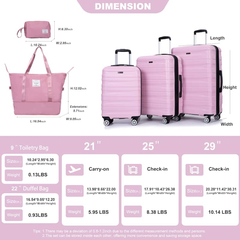 5PCS PC Luggage Set with TSA Lock