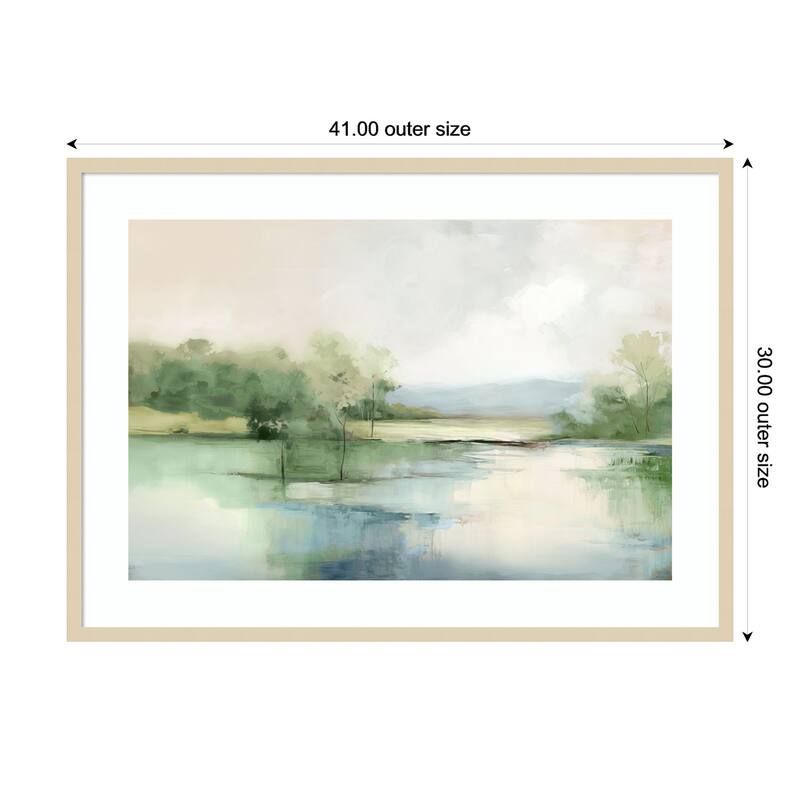 Brushstrokes of Nature No. 1 by Irena Orlov Wood Framed Wall Art Print - Svelte Natural - 41 x 30 in