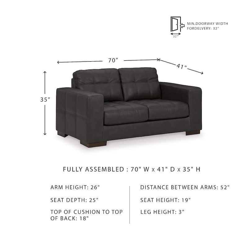 Signature Design by Ashley Luigi Thunder Loveseat - 70"W x 41"D x 35"H