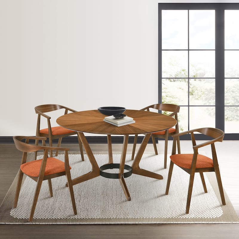Santana 5 Piece Round Wood Dining Set