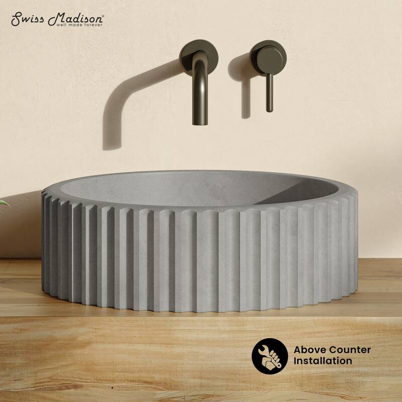Lafayette 16" Round Concrete Vessel Sink In Gray - 16