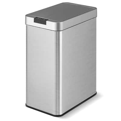 Costway Slim Kitchen Trash Can with Wing Lids 13.2 Gal Automatic