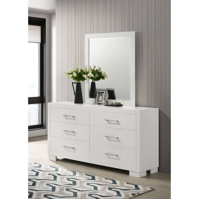 Jessica Contemporary Wood 6-drawer Dresser Cream White