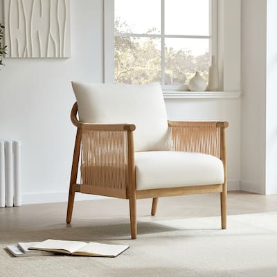 Lynn Accent Chair with Braid Wood Arm