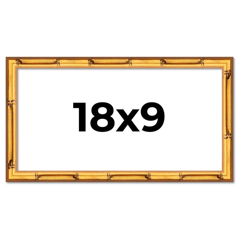 18x9 Frame Gold Bamboo Picture Frame Modern Photo Frame Includes UV Acrylic Shatter Guard Front Acid Free Foam Backing Board