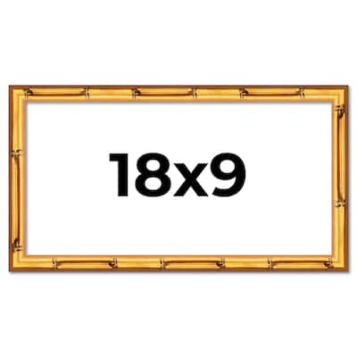 18x9 Frame Gold Bamboo Picture Frame Modern Photo Frame Includes UV Acrylic Shatter Guard Front Acid Free Foam Backing Board