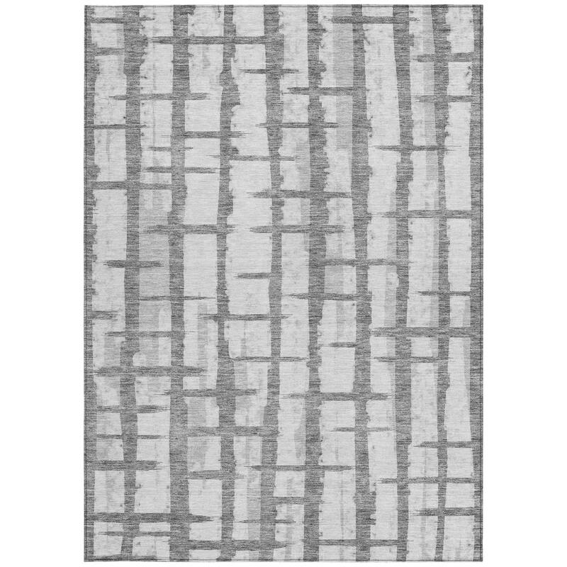 HomeRoots Striped Transitional Rectangle Outdoor Rug