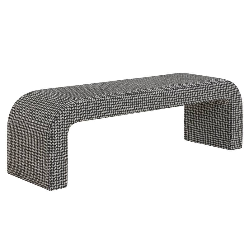 SAFAVIEH Couture Tuyet Curved Waterfall Upholstered Bench (Fully Assembled) - 62" Wx18" Dx19" H - 62"W x 18"D x 19"H