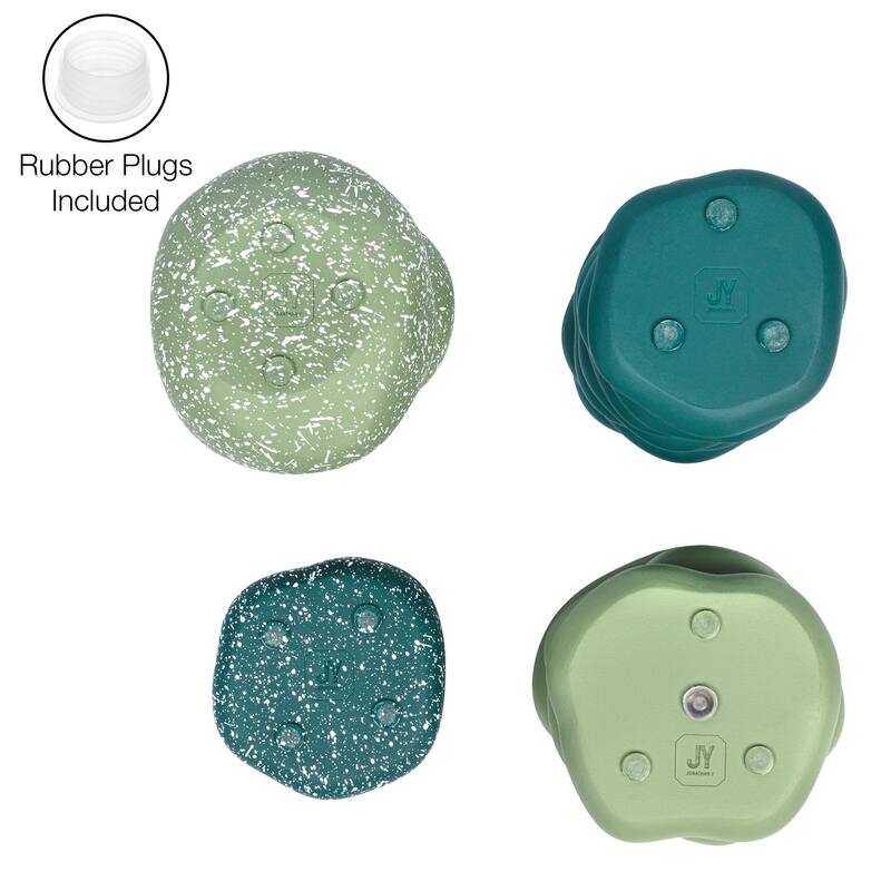 JONATHAN Y Hollis Modern Minimalist Handmade Concrete Stacked Ring Planter Set with Drainage Holes (Set of 4)