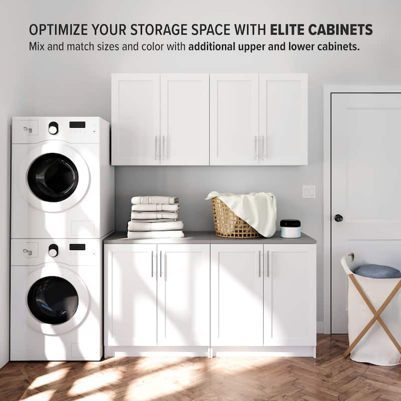 Prepac Elite Wall Cabinet with Panel Doors 12.75" D x 32" W x 30" H - 32 in W x 30 in H x 12.75 in D