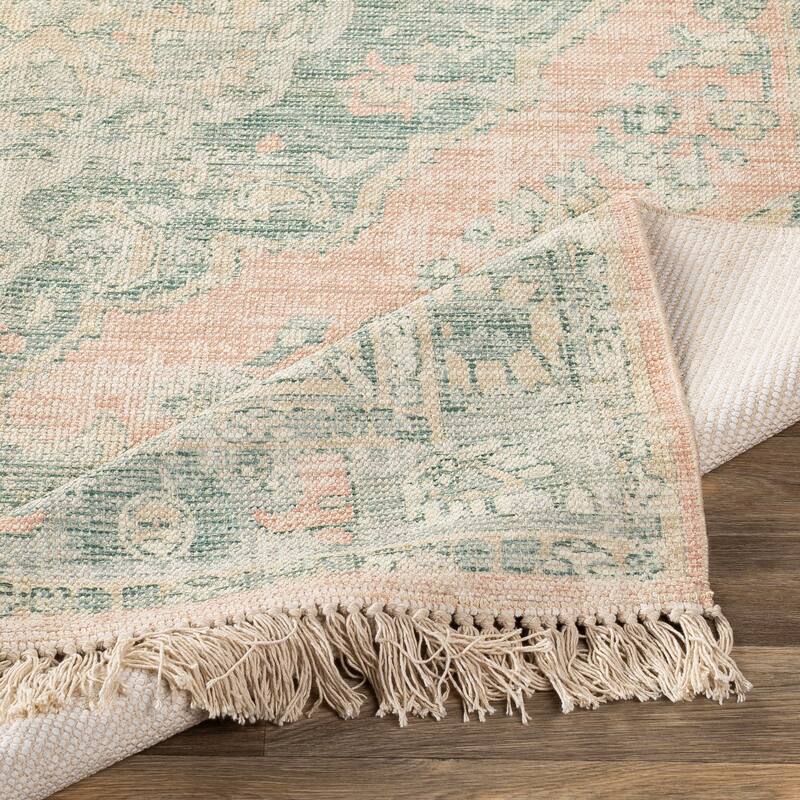 Livabliss Barack Distressed Medallion Handmade Cotton Area Rug