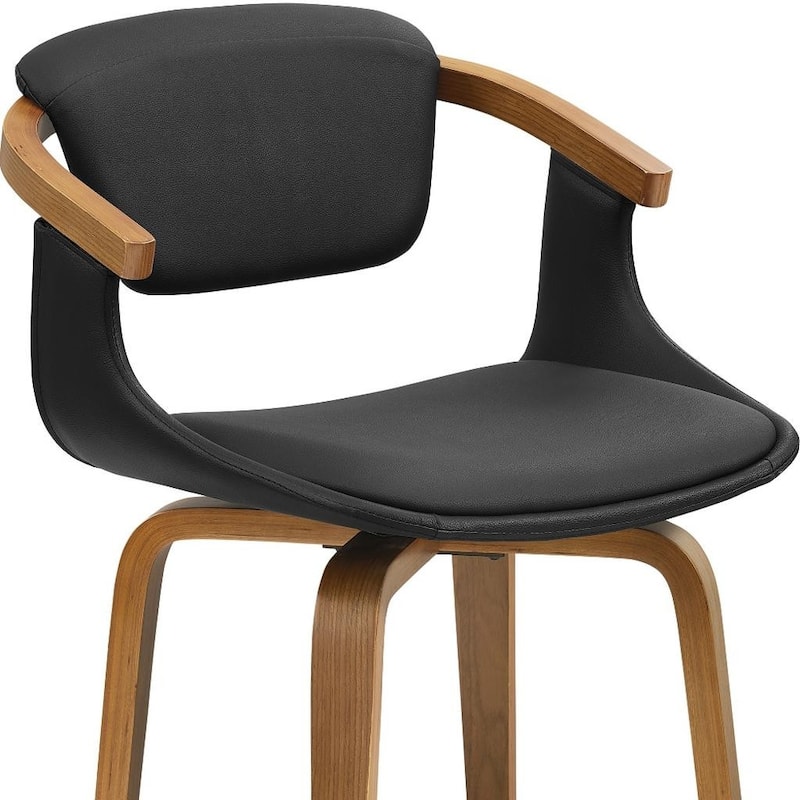 HomeRoots Set of Two Green and Black Upholstered Faux Leather Curved Back Dining Side Chairs