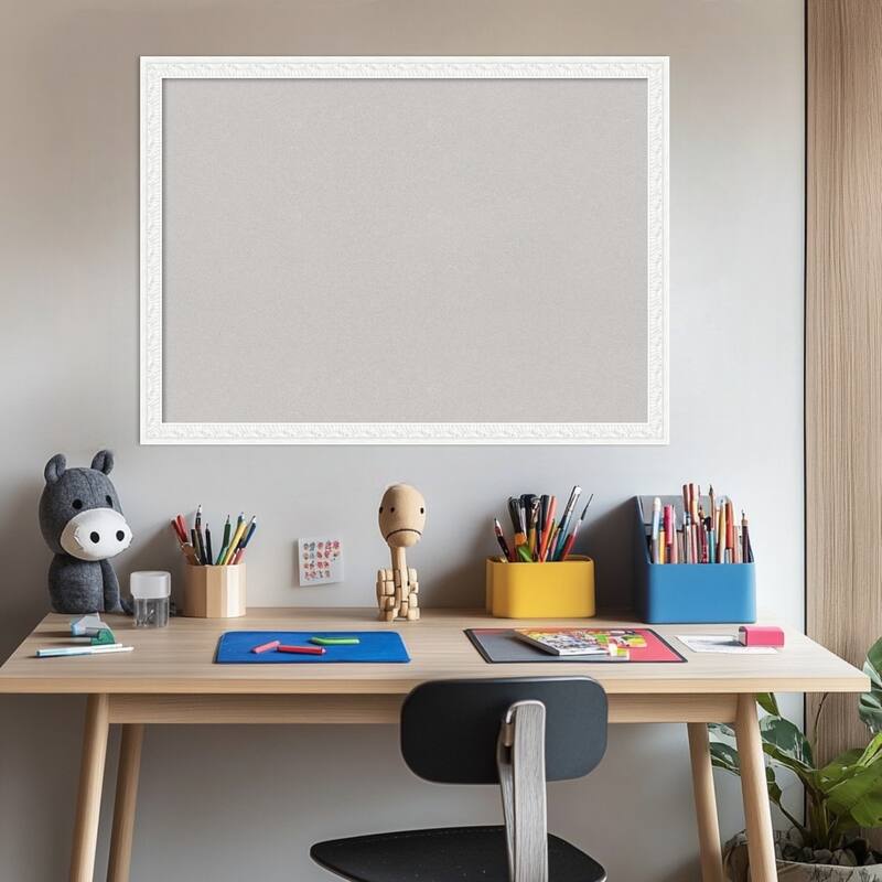 Bethany White Wood Framed Cork Board - Bulletin Board, Organization Board, Pin Board