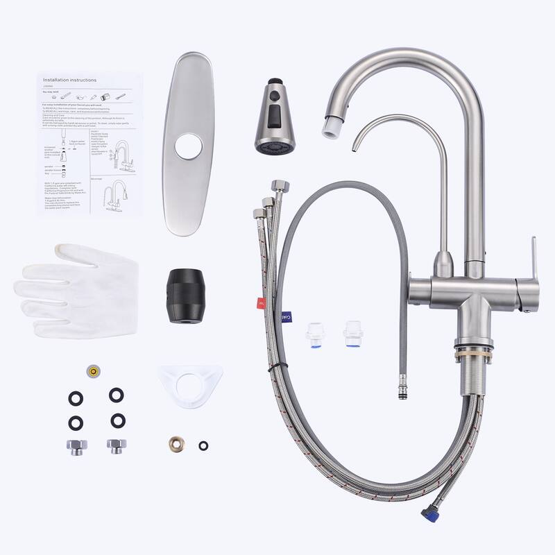 WOWOW 3 Function Pull Down Sprayer kitchen Faucet with Filter Spout