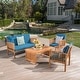 preview thumbnail 26 of 47, Christopher Knight Home Carolina 4-Piece Outdoor Acacia Sofa Set - Stylish & Cozy Patio Seating