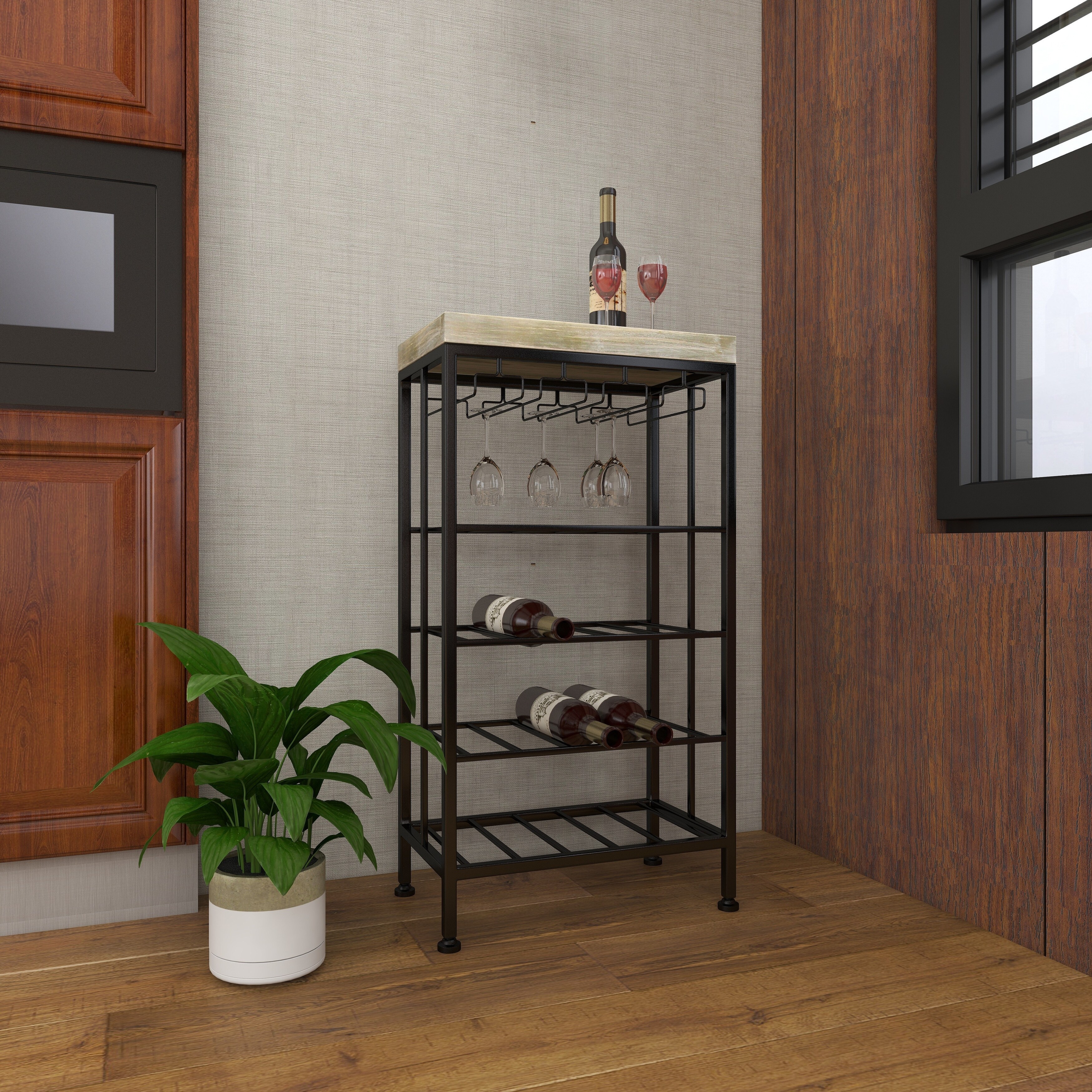 Iron Wood Industrial 36 inch Wine Rack 19 x 11 x 36 Bed Bath Beyond 19535768