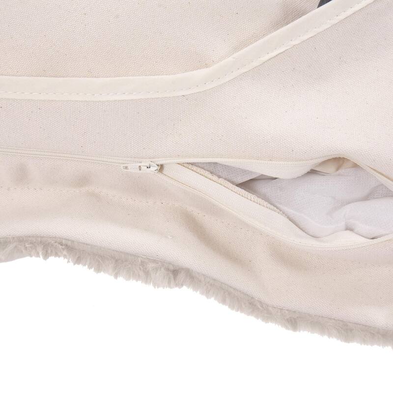 Allan Andrews Scroll Puff Ottoman with Titanium Frame & Cover, Angora Collection