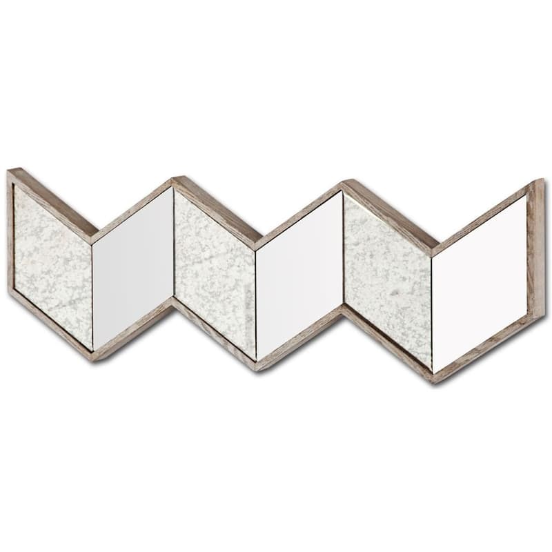 HomeRoots 14" Natural Novelty Wood Framed Accent Mirror - 36.22' X '13.77' X '3.14