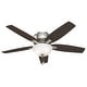 preview thumbnail 2 of 13, Hunter 52" Newsome Flush Mount Ceiling Fan with LED Bowl Light Kit and Pull Chain