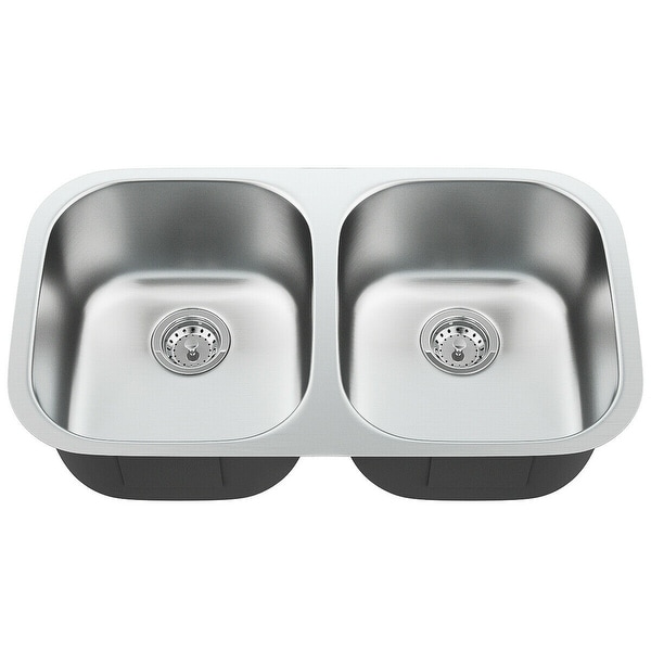 32-1/2" Stainless Steel Double Bowl Kitchen Sink