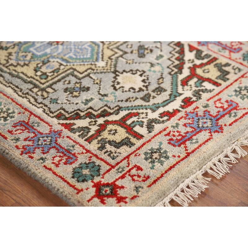 Gray Heriz Serapi Indian Foyer Rug Hand-Knotted Wool Carpet - 2'0" x 3'0"