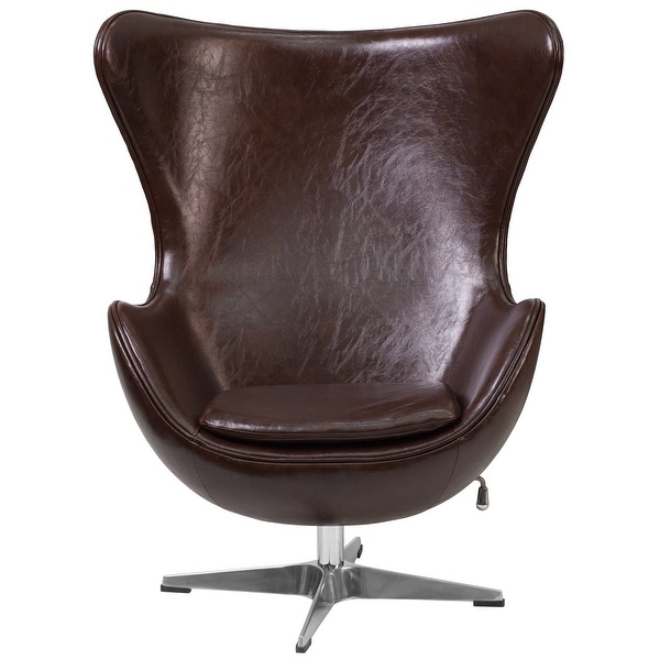 Egg chair 2025 leather swivel chair