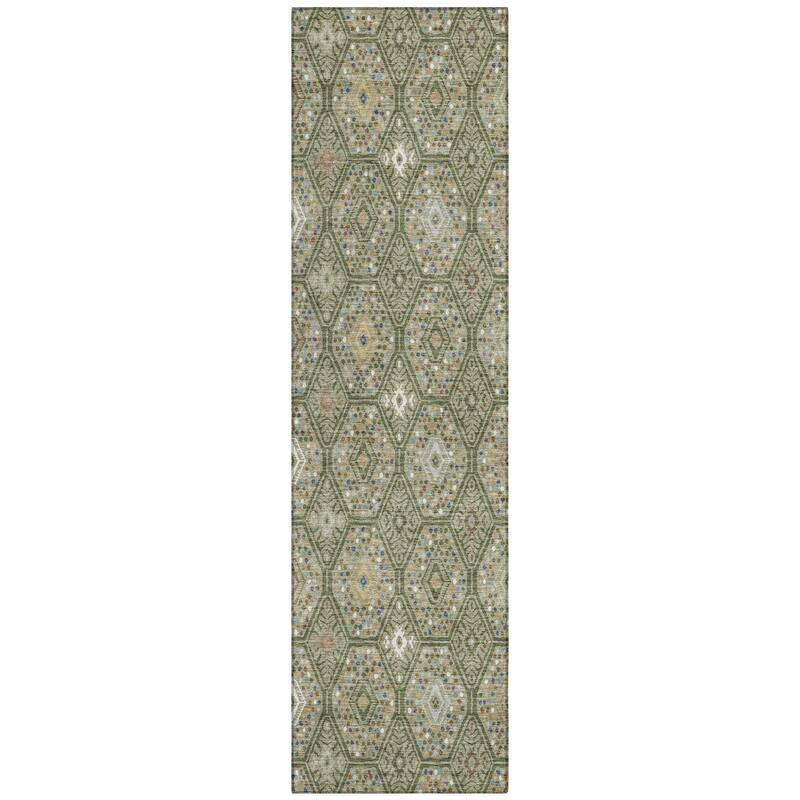 Machine Washable Indoor/ Outdoor Modern Hexi Chantille Rug