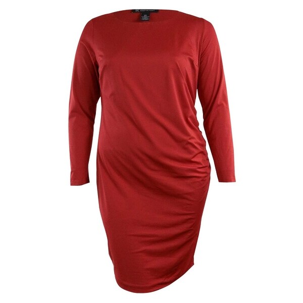red jersey dress with sleeves