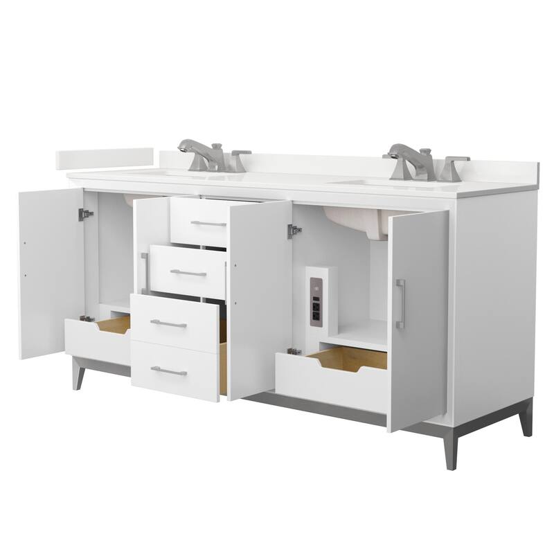 Wyndham Collection WCH818172D-QTZ-US3MXX Amici 72" Free Standing