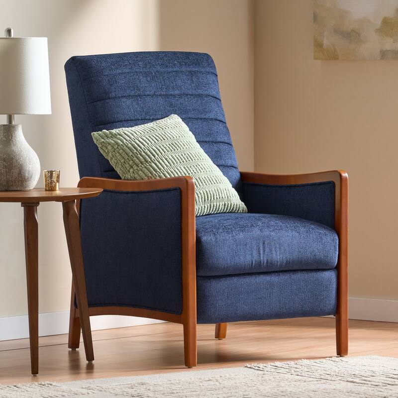 Mid Century Modern Fabric Pushback Recliner