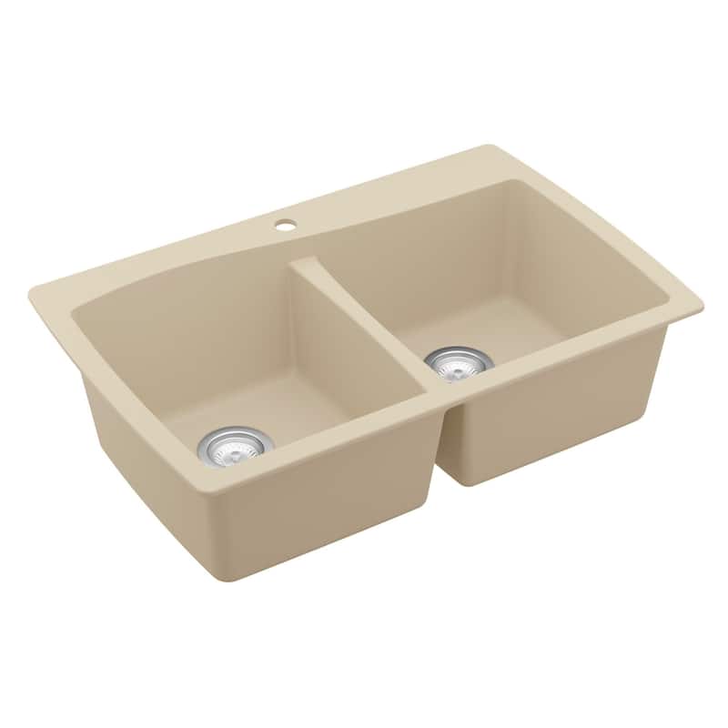 Karran Drop-In Quartz 50/50 Double Bowl Kitchen Sink