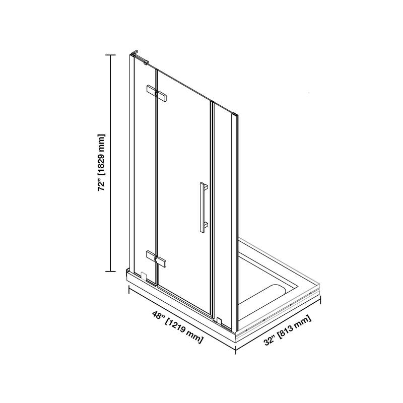 OVE Tampa Alcove Frameless Pivot Hinge Shower Door Kit with Base Pan, 2025