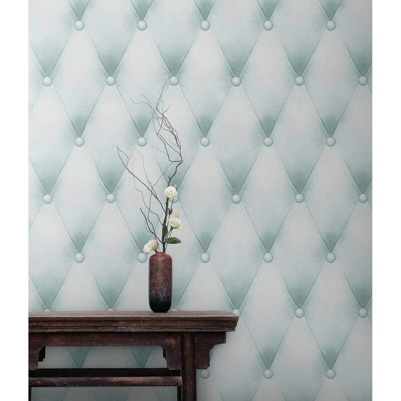 Seabrook Designs Vivienne Faux Tufting Unpasted Wallpaper