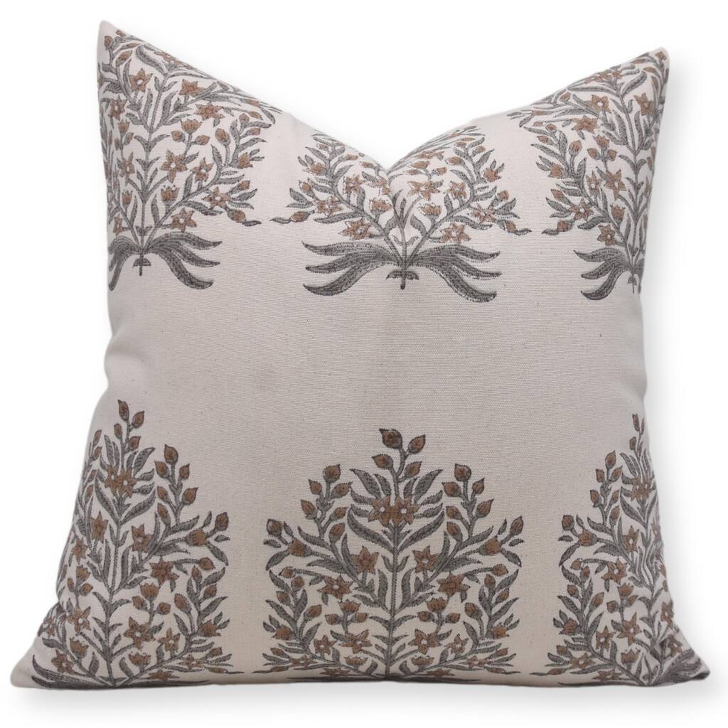 Fabdivine Cotton Floral Block print pillow Cover
