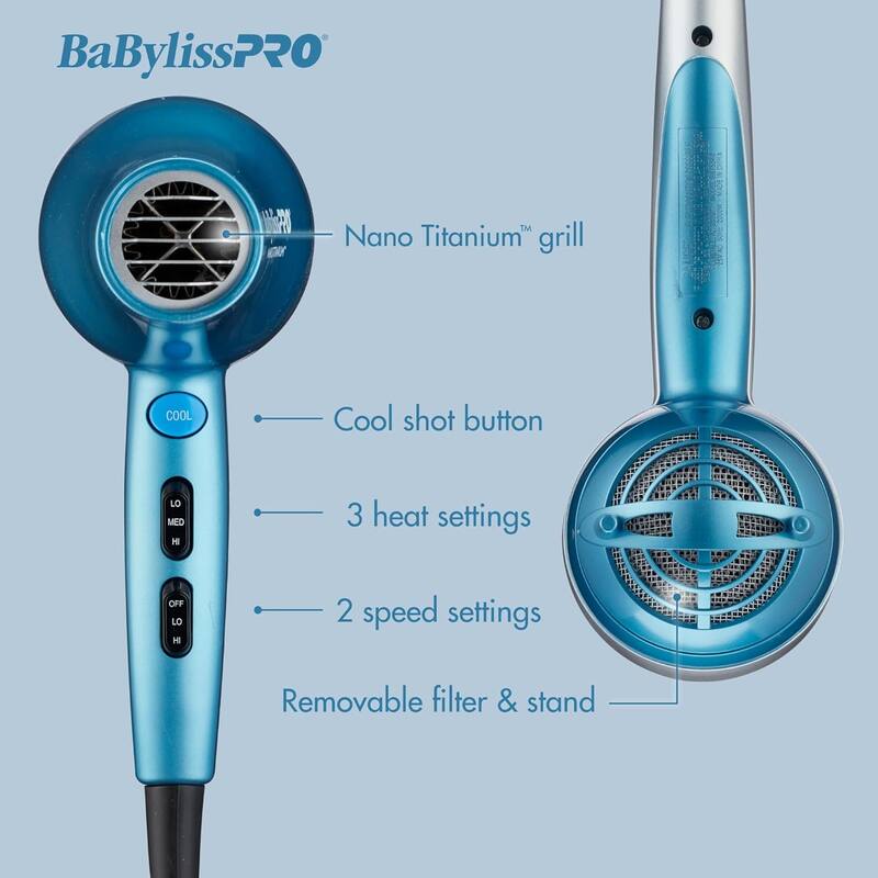 BabylissPRO Professional Lightweight Ionic Dryer & Folding Travel Dryer Prepack